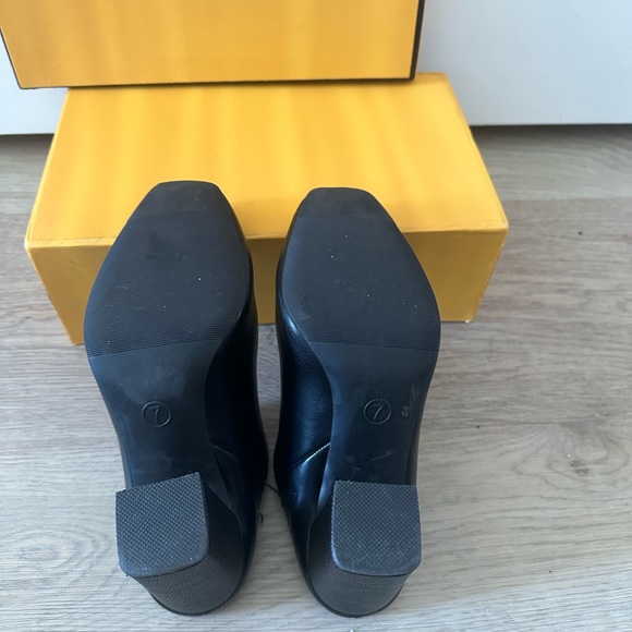 Black Slip on Mule Heels - Picture 5 of 5